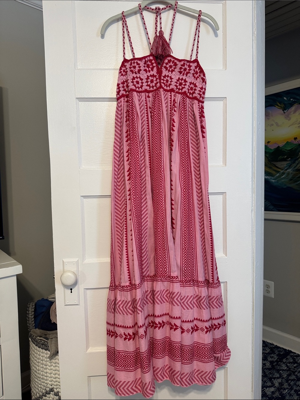 Bohemian Pink Patterned Maxi Dress